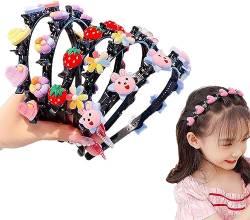 Sweet Princess Hairstyle Hairpin for Girls, Hair Band with Clips, Double Layer Headbands with Clips Twist Plait, Cute Hair Hoops Double Bangs Hairpin Headbands von Qklovni