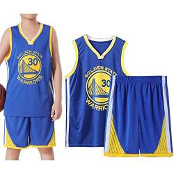 Qkydky Basketball Trikot Kinder 2 Stücke,Basketball Kinder Trikot and Shorts,Sleeveless Basketball Trikot,Jungen Trikot Basketball Kinder, für 3-14 Kinder(Blau, 3-4 Jahre,S) von Qkydky