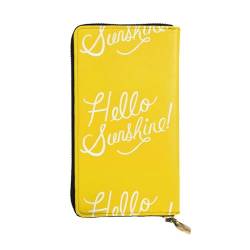 QmeNa Goodlooking Hello Sunshine Leder-Clutch-Geldbörse mit Reißverschluss, für Dating, Reisen, Einkaufen, Valentinstagsgeschenk, Schwarz , Einheitsgröße von QmeNa