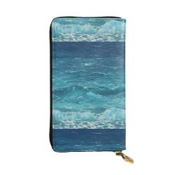 QmeNa The Deep Blue Sea Leder-Clutch-Geldbörse mit Reißverschluss, für Dating, Reisen, Einkaufen, Valentinstagsgeschenk, Schwarz , Einheitsgröße von QmeNa