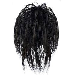 Clip-on-Pferdeschwanz-Extensions, 30,5 cm lange Haarverlängerungen, Pferdeschwanz für Frauen, synthetische kurze Haarknoten, modische Klaue-Clip-offene Haarteile für Frauen und Mädchen (schwarz) von QmjdDymx