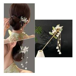 Qoiseys Haarnadel im chinesischen Stil, Retro-Quaste, für Damen, Braut, Hochzeit, Haarschmuck (01) von Qoiseys