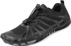 Qomo goose Barfußschuhe Damen Barfussschuhe Herren Fitnessschuhe Traillaufschuhe Weich Leicht rutschfest Trainingsschuhe Tragbar Breiter Zehenbox, Outdoor & Indoor(Schwarz 39 EU) von Qomo goose