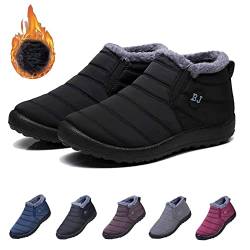 Qosneoun Boojoy Shoes, Boojoy Winter Boots Women Men Snow Boots Waterproof Anti-slip Ankle Booties Outdoor Warm Lined Shoes (Black, adult, women, numeric_37, numeric, eu_footwear_size_system, medium) von Qosneoun