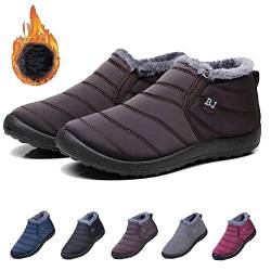Qosneoun Boojoy Shoes, Boojoy Winter Boots Women Men Snow Boots Waterproof Anti-slip Ankle Booties Outdoor Warm Lined Shoes (Brown, adult, women, numeric_39, numeric, eu_footwear_size_system, medium) von Qosneoun