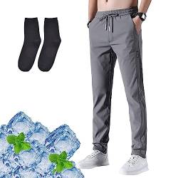 Qosneoun Janenisa Men's Fast Dry Stretch Pants, Ice Silk Breathable Fast Dry Stretch Pants (Dark Gray,2XL) von Qosneoun