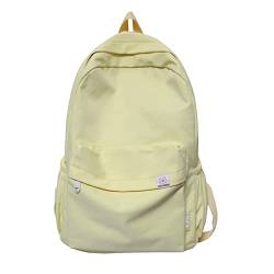 Qosneoun Sage Green Backpack for School, Aesthetic Backpacks Back to School Supplies for Teen Girls Large-capacity Casual Rucksack Bag (Yellow) von Qosneoun