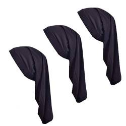 Unisex Spandex Braids & Dreadlocks Cap 3 Packed,Jumbo Satin Night Sleep Bonnet Hair Covers for Men Women, A1-schwarz, 3 verpackt, Einheitsgr��e von Qovelly