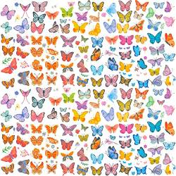 Qpout 20 Blatt Schmetterlings Tattoos für Kinder Mädchen, Schmetterlings Temporäre Tattoos für Frauen, Schmetterlinge wasserdichte Tattoo-Aufkleber, Schmetterlings Gesichts Arm Hand Tattoos von Qpout
