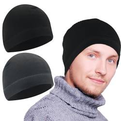 Qrity 2 Stück Fahrrad Mütze Winter, Wintermütze, Herren/Damen Sportmütze, Winddichte Fahrrad Mütze, Warm Beanie Mütze, Thermo Kopfbedeckung, Warme Laufmütze von Qrity