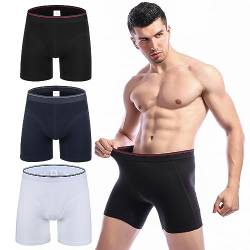 Qrity 3 Stück Herren Boxershorts, Unterwäsche Unterhosen, Baumwolle|Sportlich|Flexibilität, Atmungsaktive Unterhosen Boxer, Herren Hipster-L von Qrity