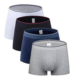 Qrity 4 Stück Herren Boxershorts, Männer Unterhosen, UnterwäSche Boxer Baumwolle -L von Qrity