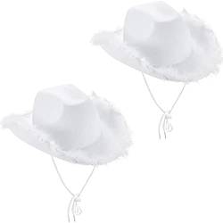 Cowboyhut für Damen, rosa Pailletten-Cowgirl-Prinzessinnen-Filzhut mit Kronen-Tiara-Design, 2 Stück Weiß, Einheitsgröße von Qtinghua