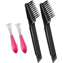 Qtrednrry 4 x Haarbürsten-Reinigungswerkzeug, Kamm, Reinigung, Haarbürste, Rechen zum Entfernen von Schmutz, für Zuhause und Salon von Qtrednrry