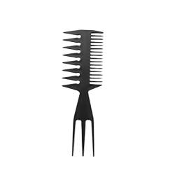 Qtrednrry Doppelseitiger Styling-Kamm mit breiter Zahnung, Haar-Gabel, Kamm, Schönheitssalon-Werkzeug von Qtrednrry