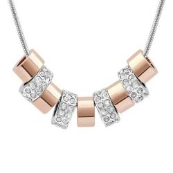 Halskette 'Neun Ringe', verziert mit funkelnden Kristallen von Swarovski®, Ringkette, Farbe: gold von Quadiva