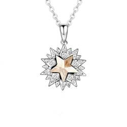 Halskette 'Stern', verziert mit funkelnden Kristallen von Swarovski®, Farbe: weißgold von Quadiva