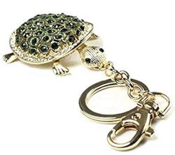 Quadiva Taschenschmuck 'Schildkröte', verziert mit Kristallen, Bag Charm von Quadiva