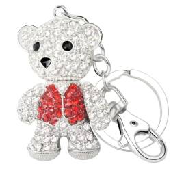 Quadiva Taschenschmuck 'Teddybär', verziert mit Kristallen, Bag Charm von Quadiva