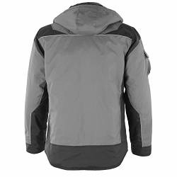 Qualitex PRO-Winterjacke Arbeitsjacke Stehkragen mit Klett (M, Grau/Schwarz) von Qualitex