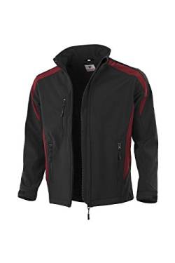 Qualitex Softshelljacke Arbeitsjacke (XL, schwarz/rot) von Qualitex