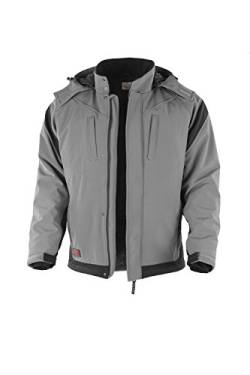 Qualitex Softshelljacke PRO blau grau schwarz Weiss oder grün Arbeitsjacke (L, grau/schwarz) von Qualitex