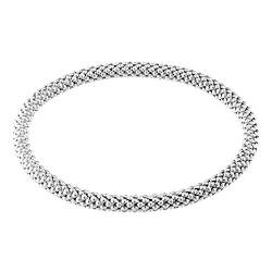 Dehnbares Stretch-Armband aus Silber, in silber, rosé vergoldet, gelb vergoldet und schwarz rutheniert, im Himbeer-Design - echte Goldschmiedekunst aus 925 Sterling Silber (20cm Länge Silber) von Quality4You