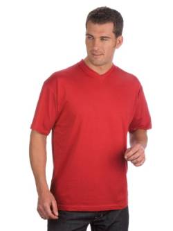 Qualityshirts 2 V-Neck T-Shirt im Doppelpack, Gr. 5XL, rot von Qualityshirts