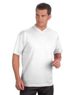 Qualityshirts 2 V-Neck T-Shirt im Doppelpack, Gr. 6XL, weiß von Qualityshirts