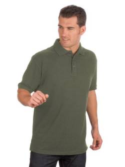 Qualityshirts Kurzarm Pique Polo Shirt, Gr. 4XL, Oliv von Qualityshirts