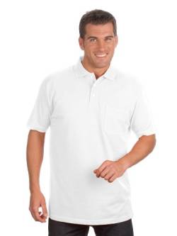 Qualityshirts Kurzarm Poloshirt mit Brusttasche, Gr. 3XL, weiß von Qualityshirts