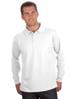 Qualityshirts Langarm Polo Shirt, Gr. 8XL, weiß von Qualityshirts