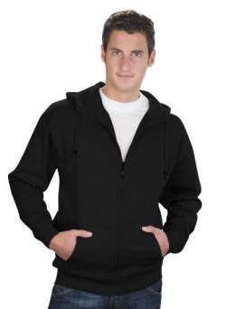 Qualityshirts Sweat Jacke mit Kapuze Hoodie, Gr. XL, schwarz von Qualityshirts