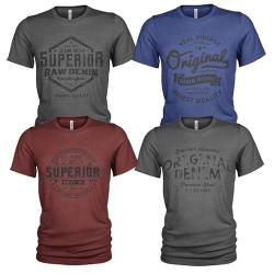 4er-Pack lässiges Herren-T-Shirt-Set mit O-Ausschnitt von Quarter Mile Clothing