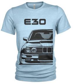 E30 M3 Street Style Herren T-Shirt #1957 (2XL, Lichtblau) von Quarter Mile Clothing