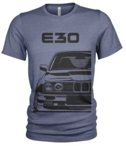 E30 M3 Street Style Herren T-Shirt #1957 (XL, Marine Meliert) von Quarter Mile Clothing