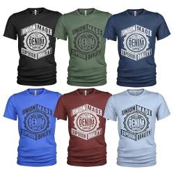 Herren 6er Pack T-Shirt Set Lässiges T Shirt mit O-Ausschnitt von Quarter Mile Clothing