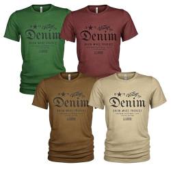 Herren T-Shirt Pack 4er Pack Lässiges T Shirt für Herren mit O-Ausschnitt von Quarter Mile Clothing
