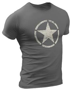 Militär-T-Shirt für Fans von US Army T-Shirt PHYS.Ed, Fitnessstudio, Training, Bodybuilding, US-Flagge, Armee der Vereinigten Staaten, sportliche Aktivitäten von Quarter Mile Clothing