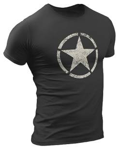 Militär-T-Shirt für Fans von US Army T-Shirt PHYS.Ed, Fitnessstudio, Training, Bodybuilding, US-Flagge, Armee der Vereinigten Staaten, sportliche Aktivitäten von Quarter Mile Clothing