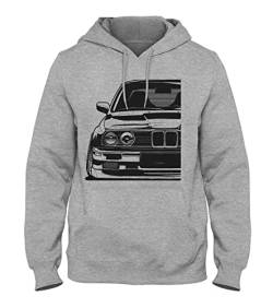 Quarter Mile Clothing E30 M3 Herren Kapuzenpullover #4182 (L, Grau Meliert) von Quarter Mile Clothing