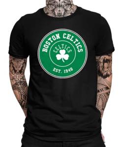 Boston Celtics - Basketball Spieler Sport Team NBA Trikot für Fans Herren Männer T-Shirt | Schwarz | L von Quattro Formatee