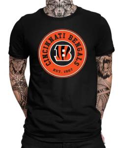 Cincinnati Bengals - American Football NFL Super Bowl Herren Männer T-Shirt | Schwarz | L von Quattro Formatee