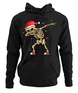 Dab Dabbing Skelett - Weihnachten Merry Christmas Ugly X-Mas Santa Claus Weihnachtsoutfit Weihnachtshoodie D Pullover Hoodie Kapuzenpullover | Schwarz | M von Quattro Formatee