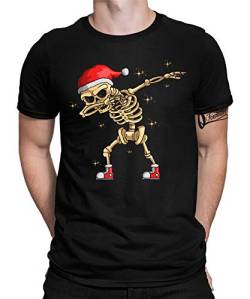 Dab Dabbing Skelett - Weihnachten Merry Christmas Ugly X-Mas Santa Claus Weihnachtsoutfit Weihnachtsshirt D Herren Männer T-Shirt | Schwarz | S von Quattro Formatee