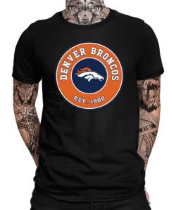 Denver Broncos - American Football Team NFL Super Bowl Herren Männer T-Shirt | Schwarz | S von Quattro Formatee