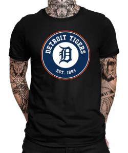 Detroit Tigers - Baseball Team MLB Mannschaft Herren Männer T-Shirt | Schwarz | XL von Quattro Formatee