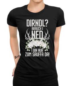 Dirndl Dirndlersatz - Oktoberfest Trachtenshirt Volksfest Wiesn Bayern Bierzelt Frauen Damen T-Shirt | Schwarz | XXL von Quattro Formatee