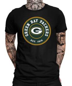 Green Bay Packers - American Football Team NFL Super Bowl Herren Männer T-Shirt | Schwarz | XL von Quattro Formatee
