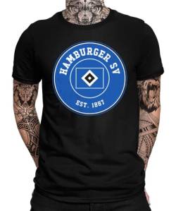 Hamburger SV - Handball Teams Bundesliga Mannschaft HBL Deutscher Handballbund DHB Handballspieler Fans Herren Männer T-Shirt | Schwarz | M von Quattro Formatee